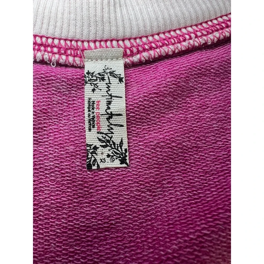 Free People Intimately Pink Varsity‎ V-Neck Bodysuit Sleeveless XS Small Preppy